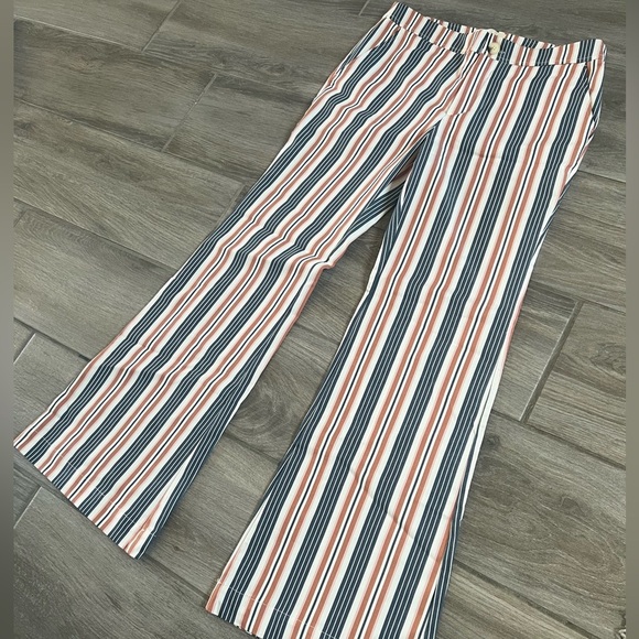NWOT Anthropologie Striped Flare Multicolor Pants - Picture 5 of 16